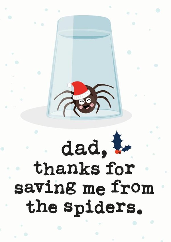dad saving Christmas Card 5975 created by Mrs Best Paper Co.