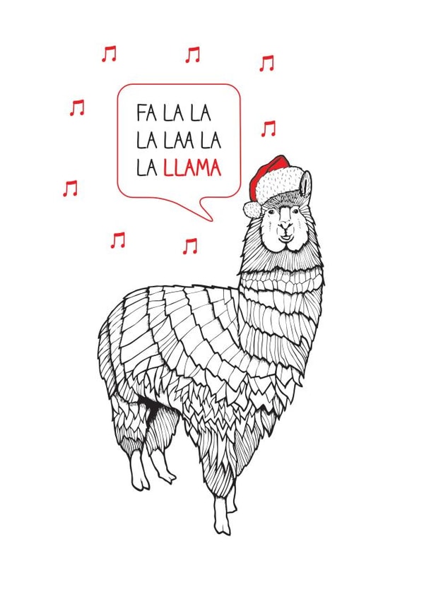 llama christmas Card 28456 created by The Card Compony