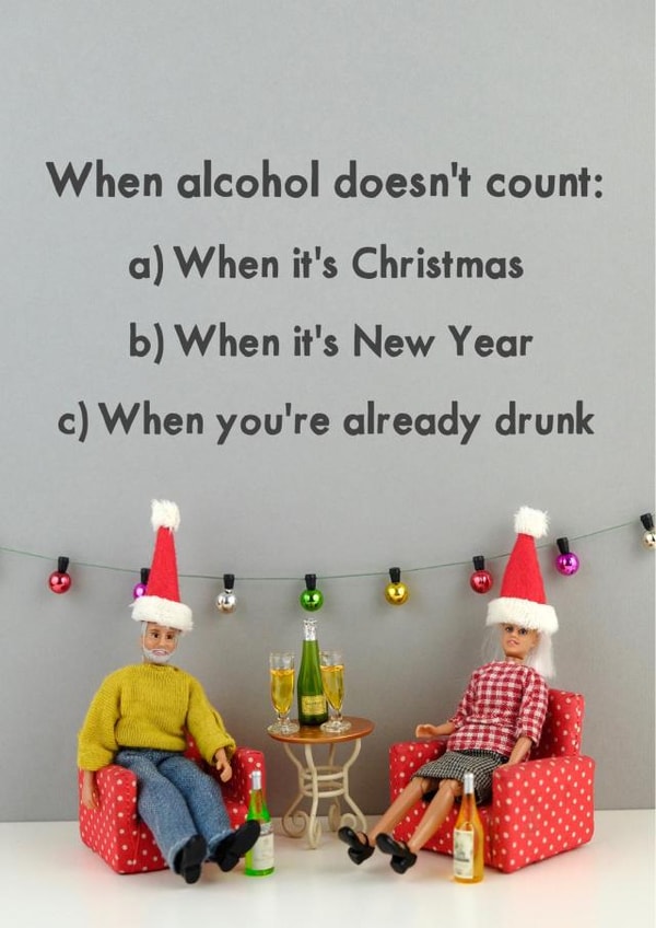 when alcohol Christmas Card 11462 created by Bold & Bright Cards