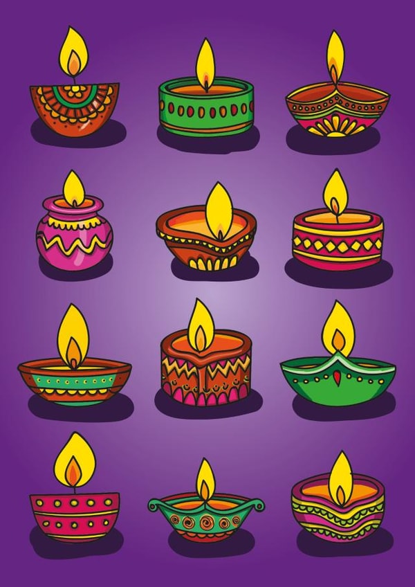 diwali candles Faith Card 8014 created by The Playful Indian