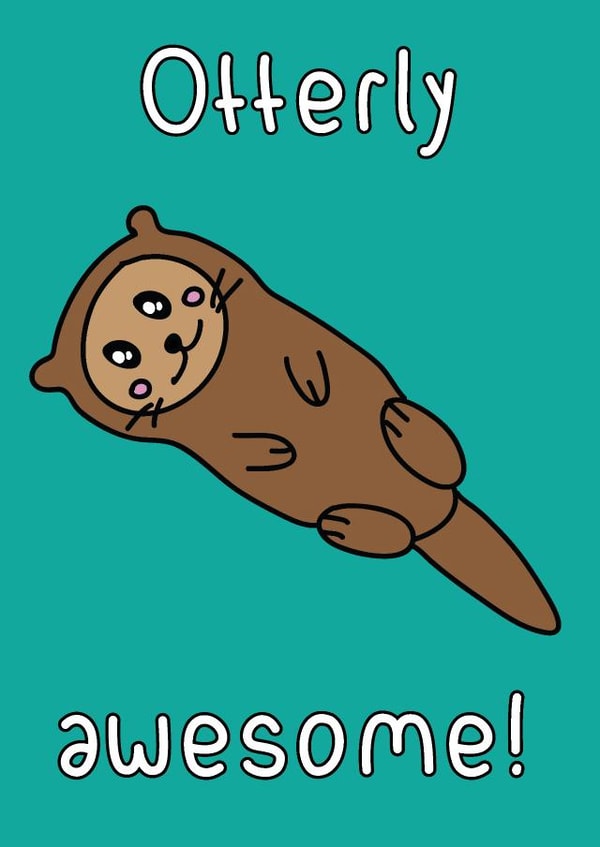 Otter otterly Thank You Card 14305 created by Dottie Mottie