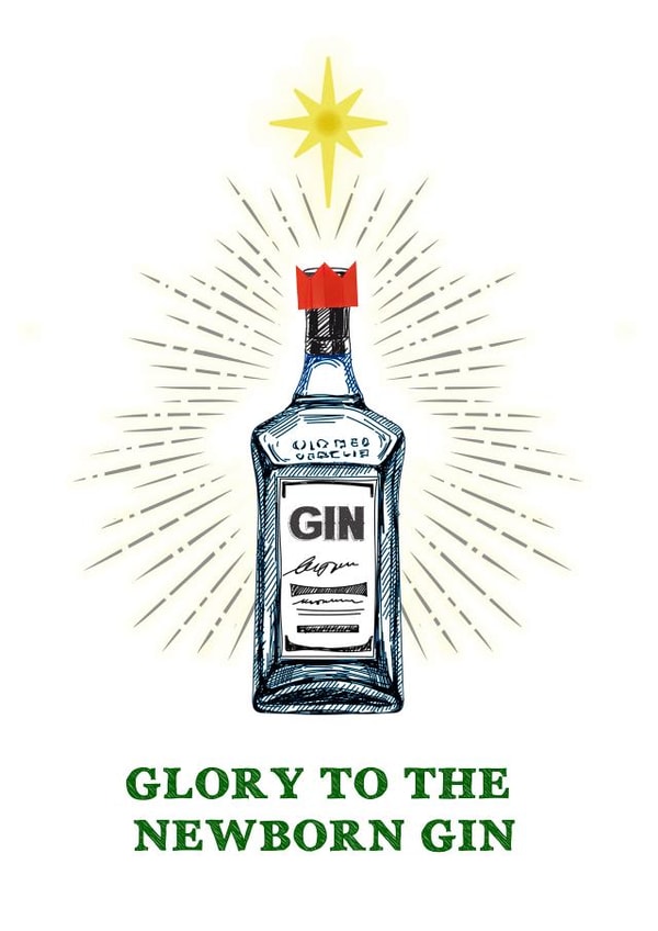 gin xmas Christmas Card 31404 created by Of Life & Lemons Ltd.