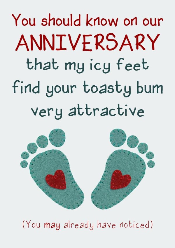Cold Feet Anniversary Card created by Presents Felt