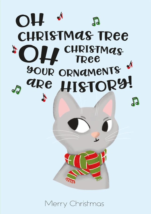 Xmas Cat Christmas Card 33788 created by PAPR Boutique