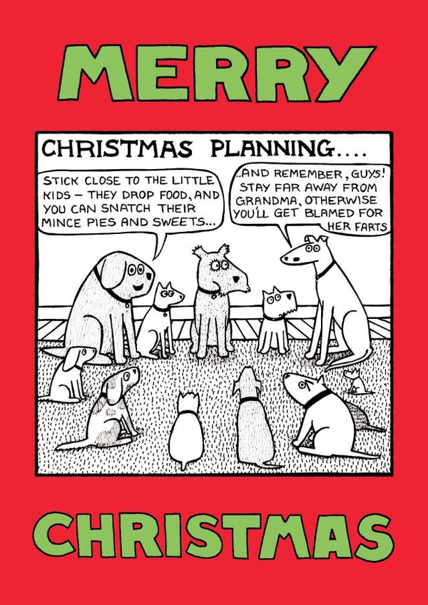'Christmas Planning' card from Off The Leash created by Off The Leash Cartoons by Rupert Fawcett