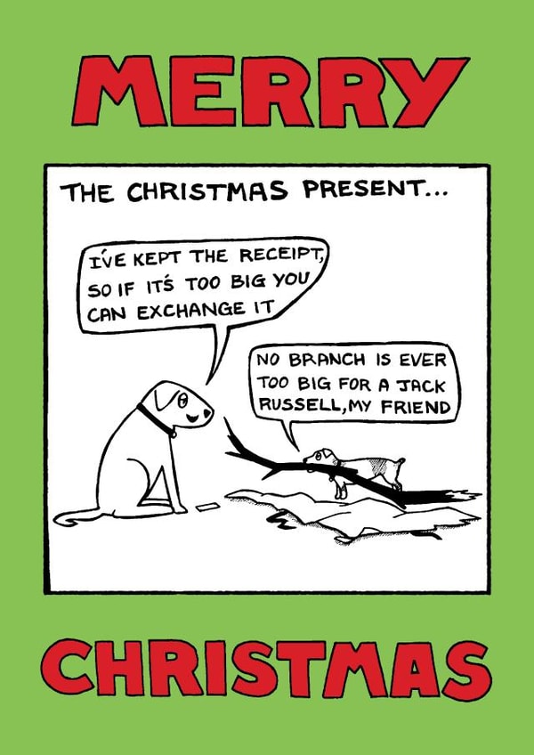 'The Christmas Branch' card from Off The Leash created by Off The Leash Cartoons by Rupert Fawcett