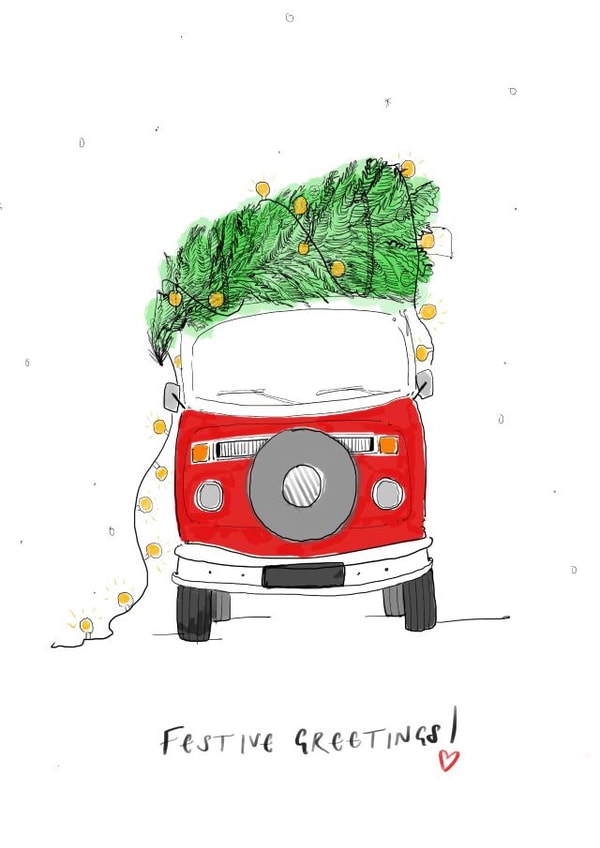 mini van Christmas Card 14407 created by Jennifer Gregory