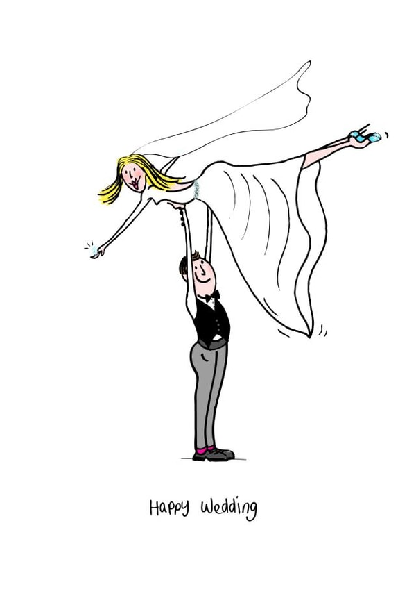 Cute Dirty Dancing Wedding Card - Happy Wedding created by Charlene Mitchell