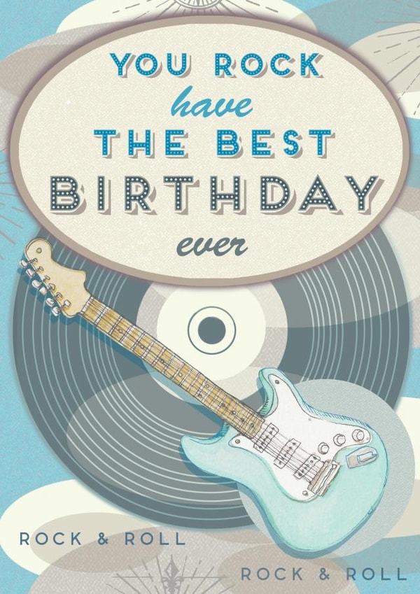Classic Birthday Card - You Rock - Guitar created by Siobhan at april rose