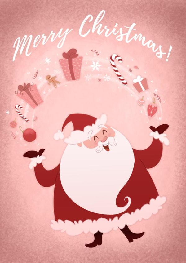Santa Merry Christmas Card 26210 created by Sarah Satrun