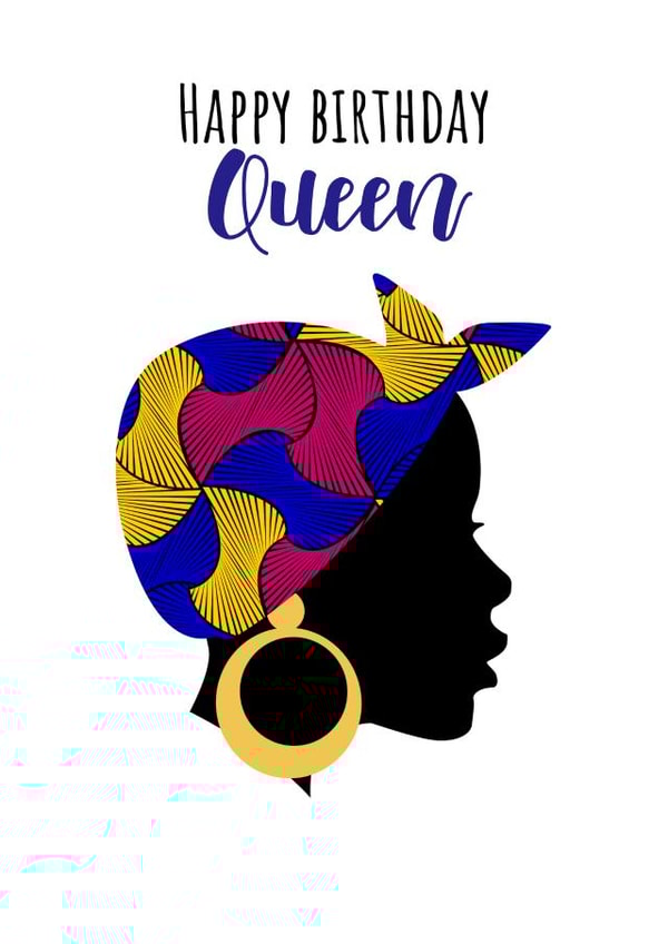 Bold Birthday Card for the Birthday Queen created by AfroTouch Design