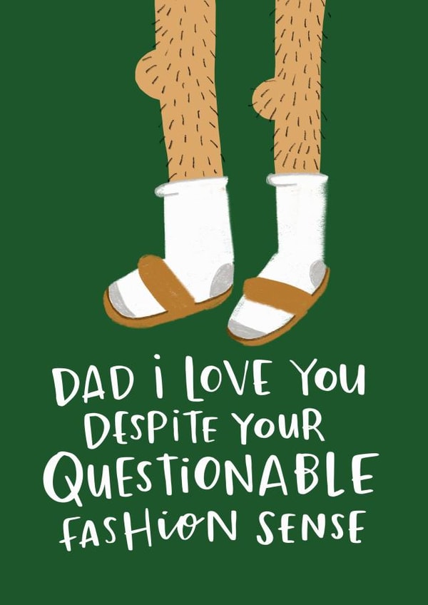 Dad's questionable fashion sense card created by Lucy Maggie Designs
