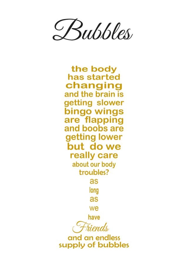 bubbles body Birthday Card 10810 created by Unique Word Designs