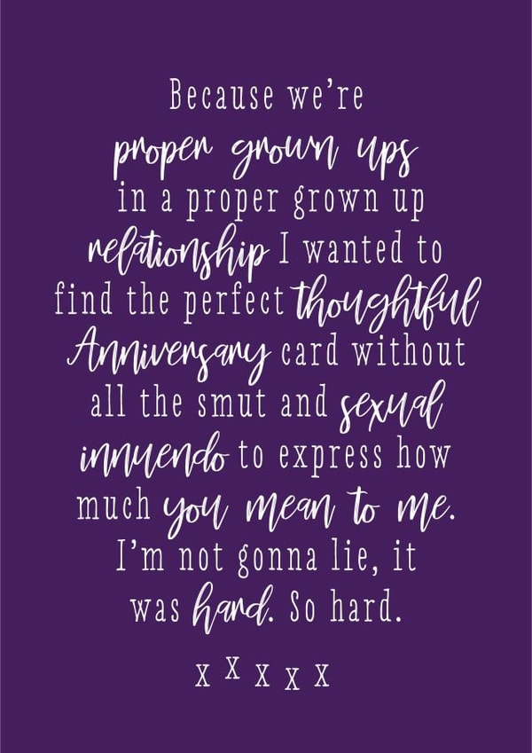 sex innuendo Anniversary Card 3724 created by Bow & Bell