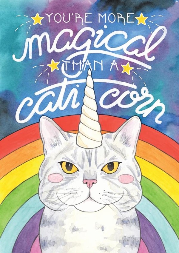 Cat Unicorn Card 27708 created by A Rose Cast