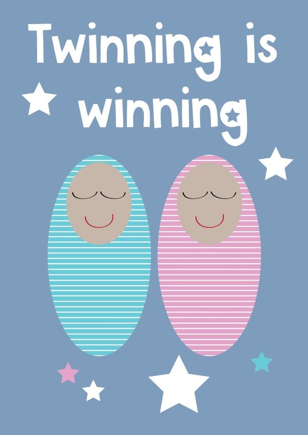 twins twinning New Baby Card 12478 created by Calliwally