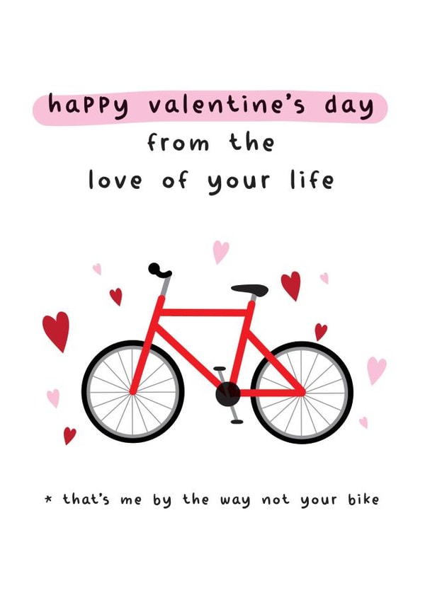 Funny Cycling valentines day card for your significant other created by Silly Prints