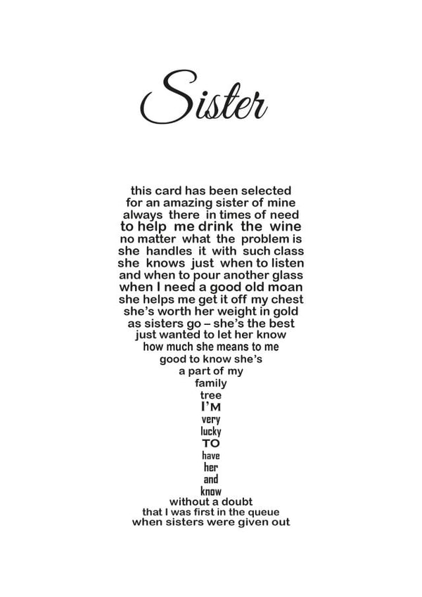 sister amazing Birthday Card 10811 created by Unique Word Designs