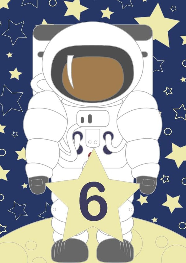 space astronaut Birthday Card 8790 created by Sarah Twist