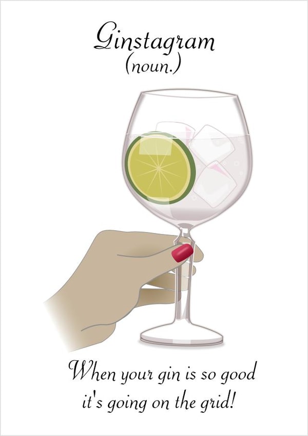 ginstagram gin Birthday Card 25512 created by Doodle Dot Design Co