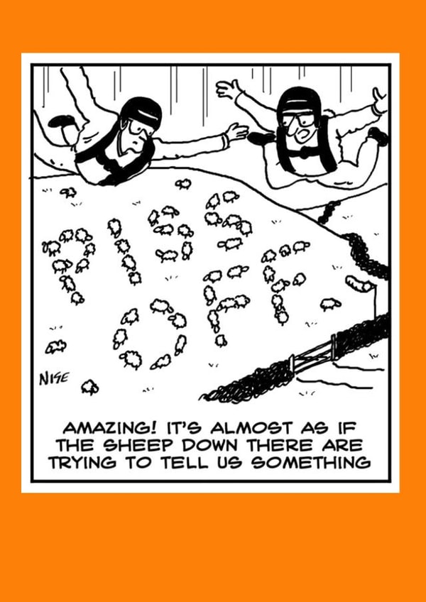 parachutists parachuting Card 38244 created by Nigel Sutherland