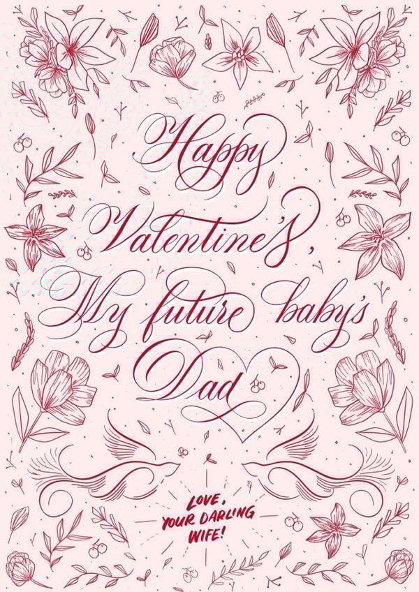 husband flower Valentines Day Card 22266 created by Leah Chong - Leah Design
