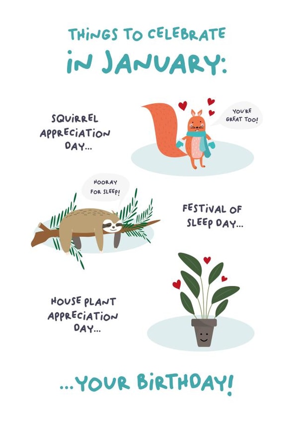 Things to celebrate in January created by PaperJam Print Co.