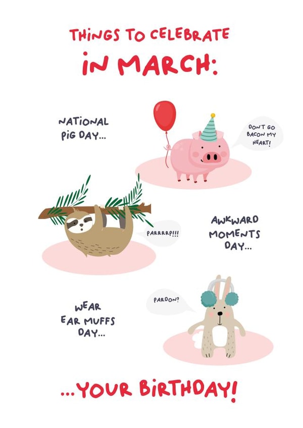 Things to celebrate in March created by PaperJam Print Co.
