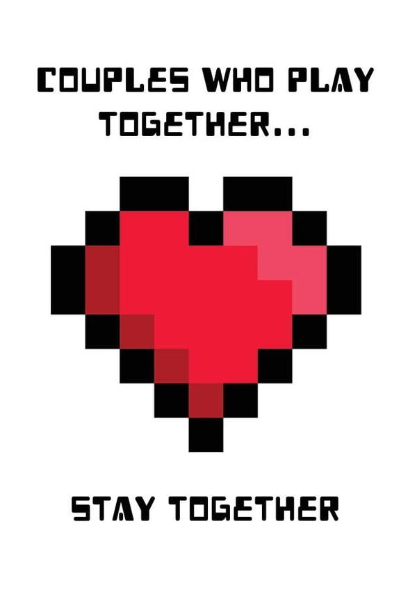 gamer gaming Valentines Day Card 14017 created by The Laughing Sloth