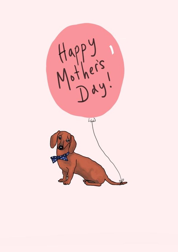 sausage dachshund Mothers Day Card 9471 created by Hello Hatty