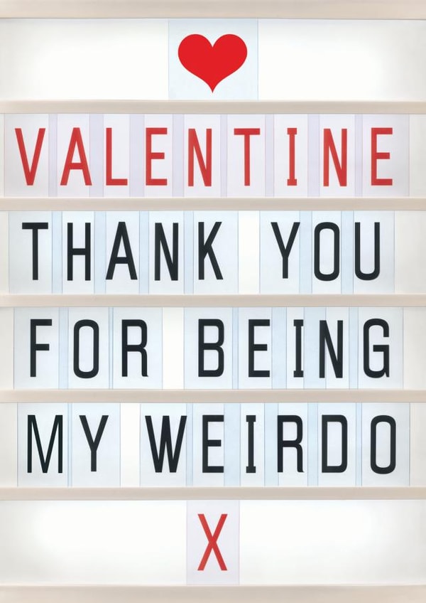 lightbox typography Valentines Day Card 12152 created by Brainbox Candy