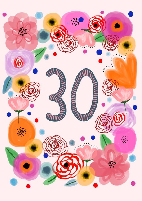 30 Female Birthday Card 9472 created by Hello Hatty