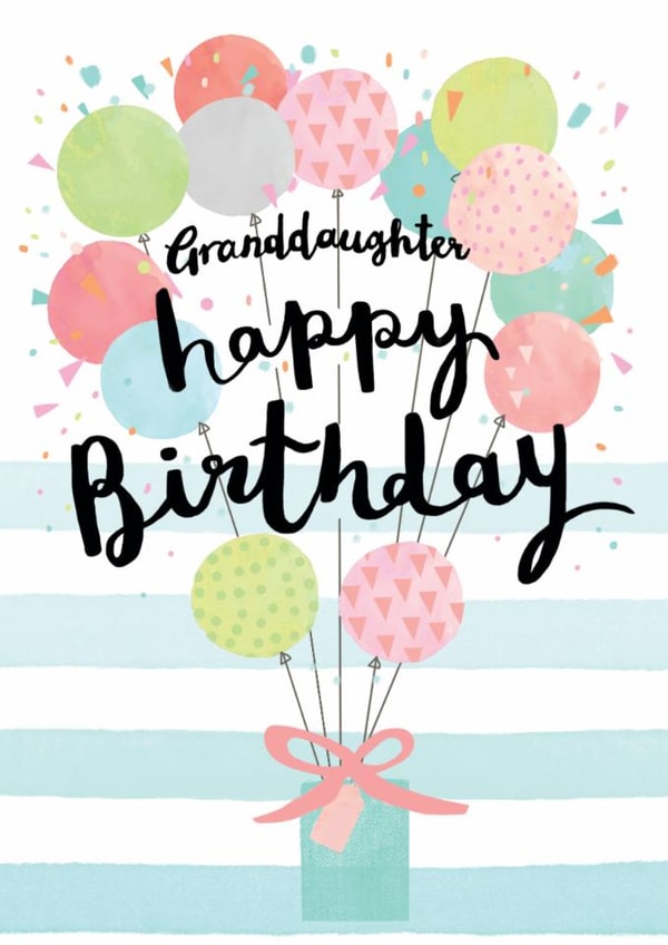 Classic Birthday Card - For Granddaughter - Balloons created by Louise Tiler
