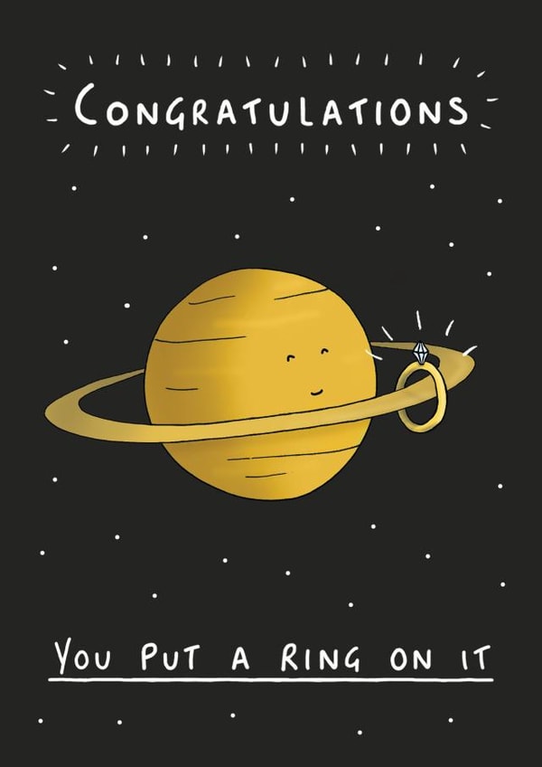 Saturn with diamond ring - Enagament - Cute created by StinkWizard