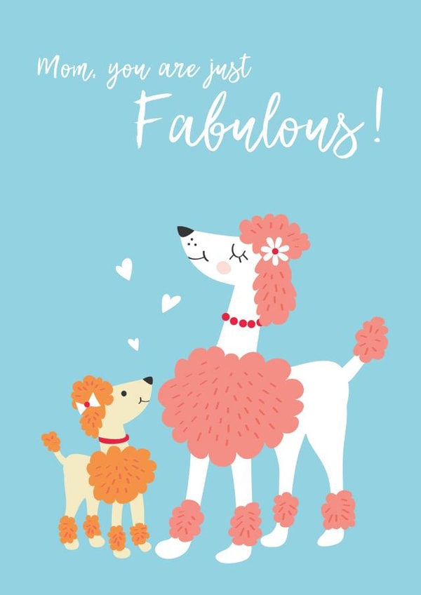 poodle mum Mothers Day Card 25338 created by The Imagination Spot