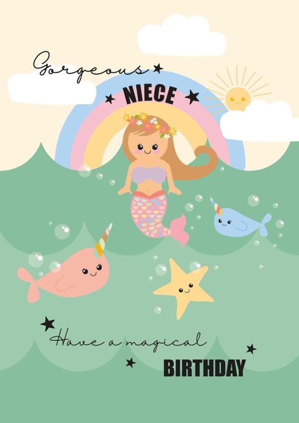 niece mermaid Birthday Card 10459 created by Rulu