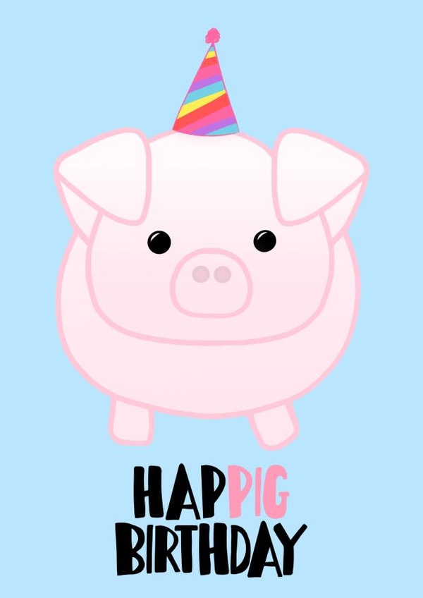 pig happig Birthday Card 12837 created by Tori's Little Bubble