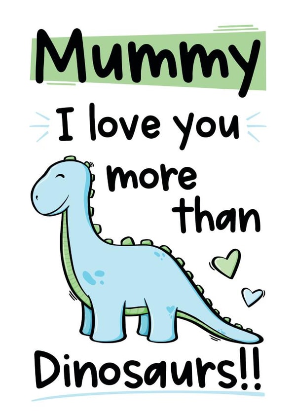 Dinosaurs Mother's Day Card created by The Laughing Sloth