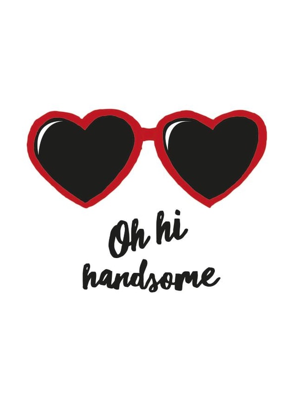oh hi Valentines Day Card 38475 created by Letter V Prints