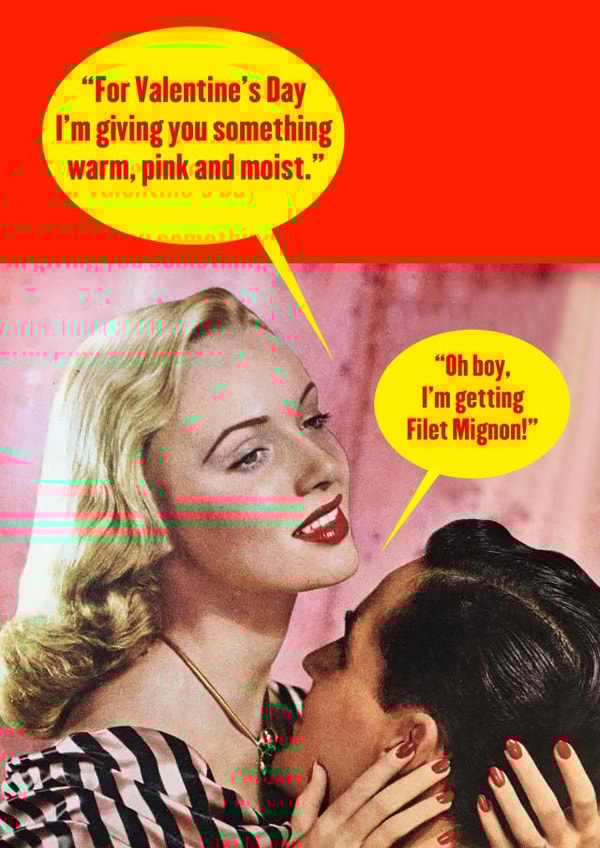 warm pink Valentines Day Card 38379 created by Empty Roll Cards