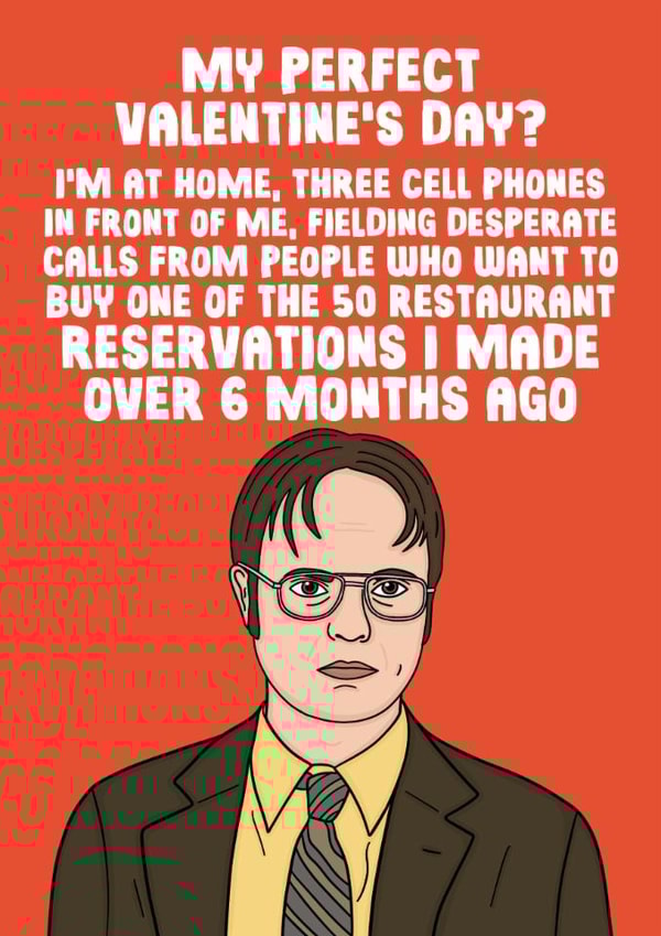 Cheeky Valentines Day Card - Dwight - The Office US - My Perfect Valentines Day created by Studio Doodles