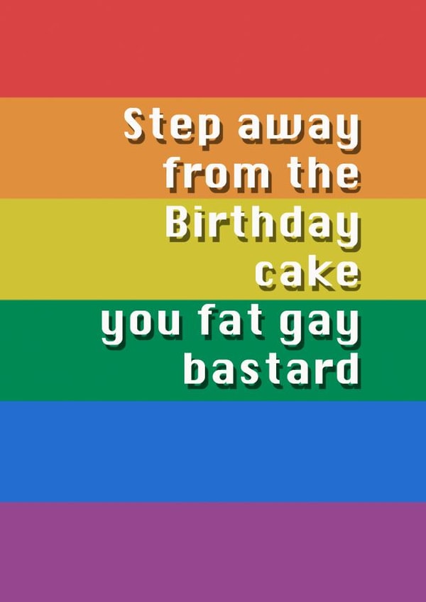 step away Birthday Card 7443 created by Potty Mouth