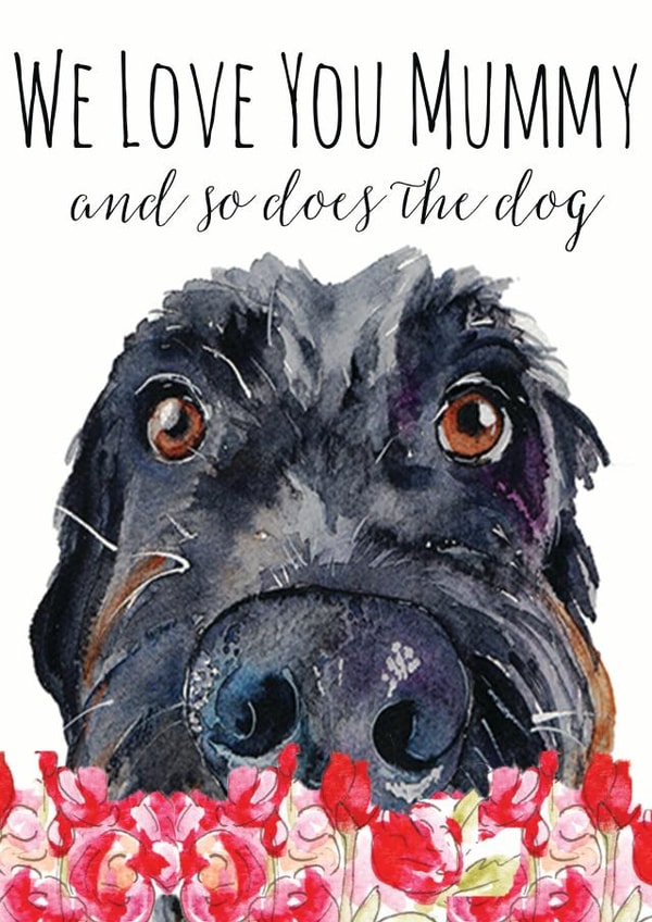 labradoodle schnauzer Mothers Day Card 1587 created by Jo Scott Art