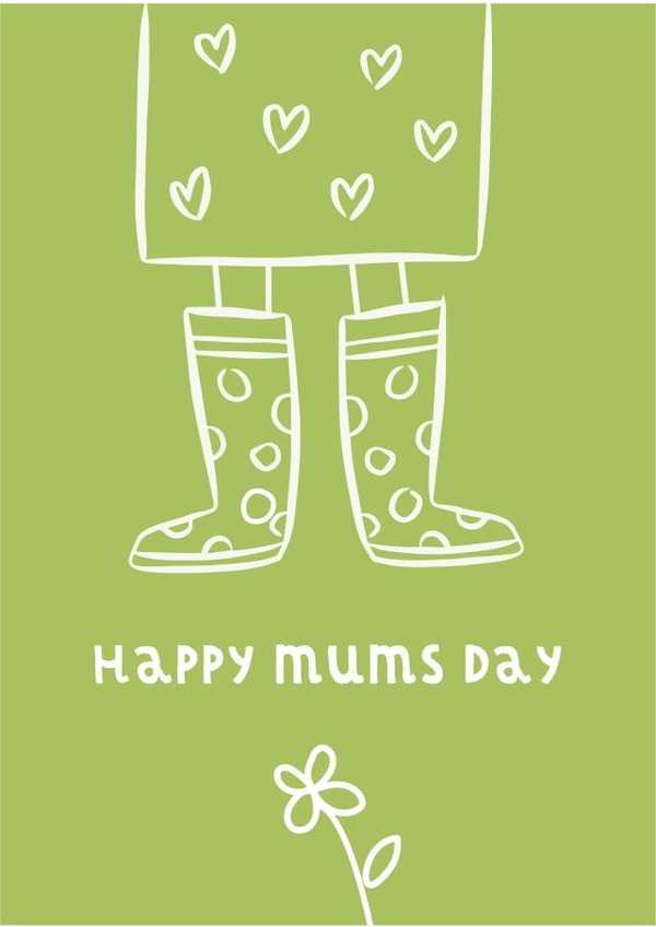 wellies farmer Mothers Day Card 26546 created by Judy Bainbridge