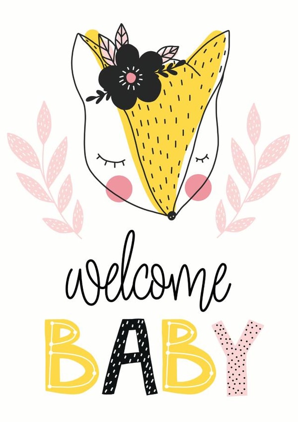 Welcome deer New Baby Card 14637 created by Helen Priest