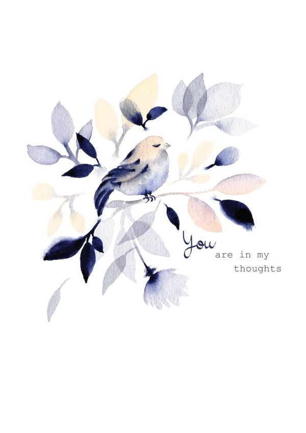 Thinking Of You Bird Card created by SABIVO Design by Sabina