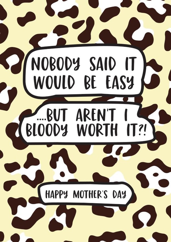 nobody said Mothers Day Card 32355 created by Bonnie Blackbird