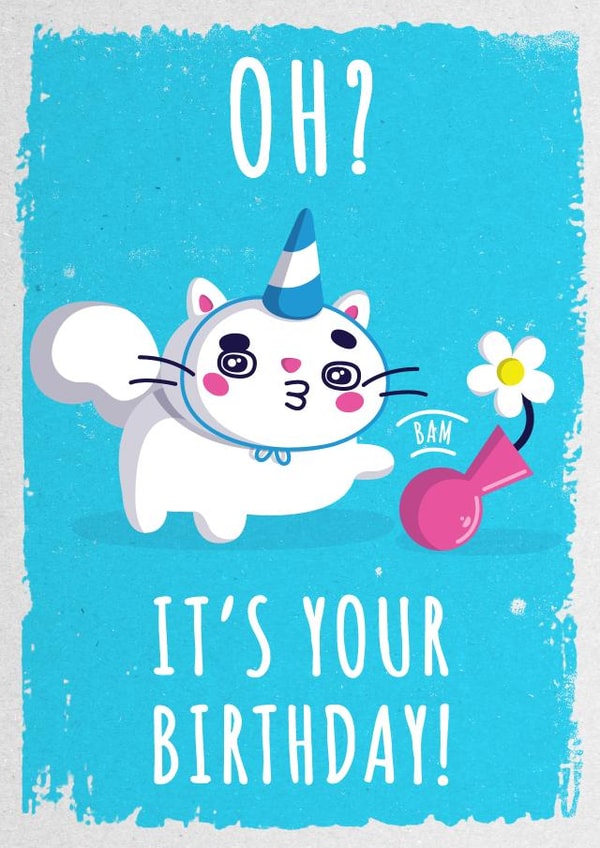 oh cat Birthday Card 36435 created by Hoborobo