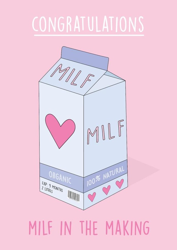 congrats milk Pregnancy Card 7361 created by Rumble Cards