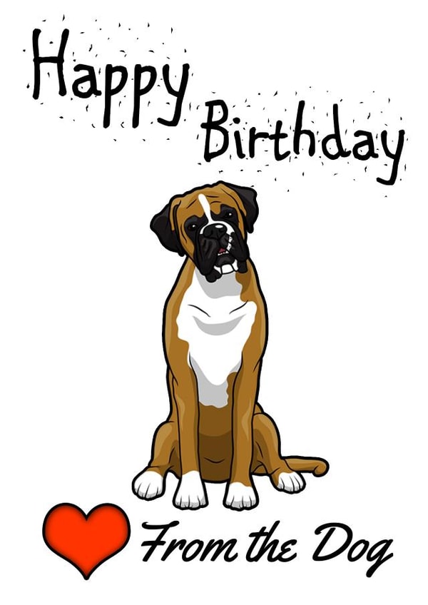 breed boxer Birthday Card 14788 created by Love from the Pet